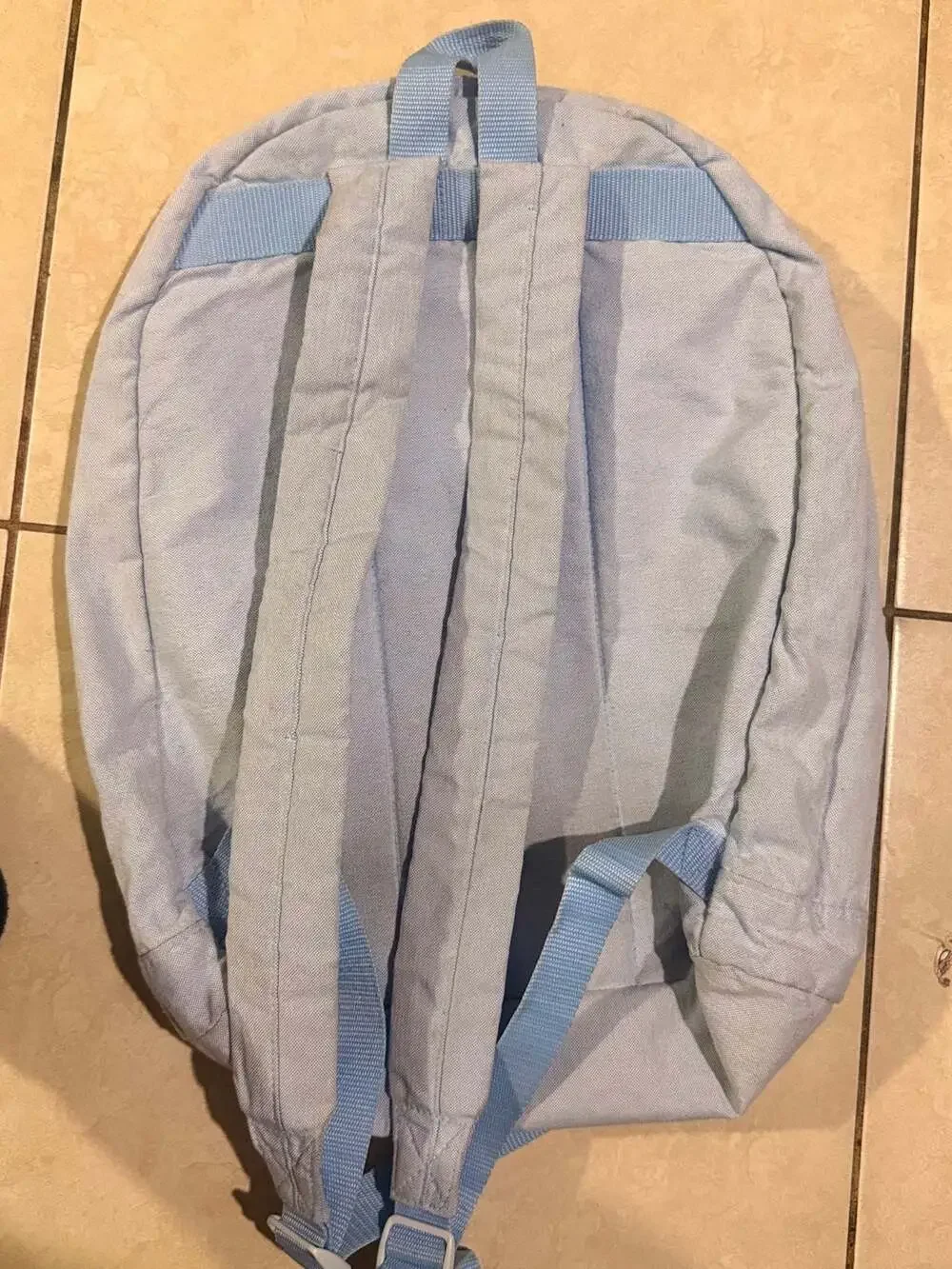 Hello Kitty Light Blue Canvas Backpack with Embroidered Winged Kitty Patch